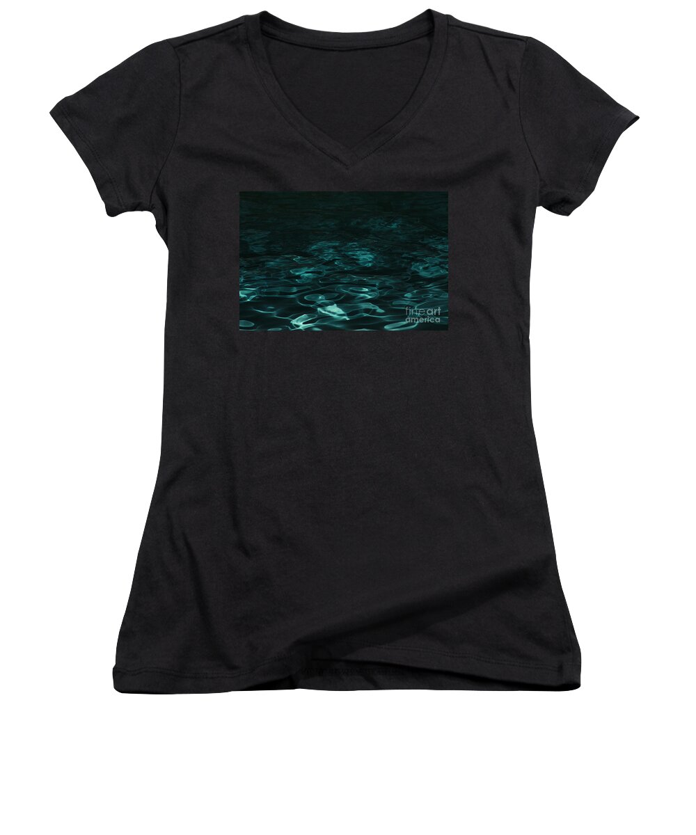 Water Women's V-Neck featuring the photograph Blue Swirl One by Chris Thomas