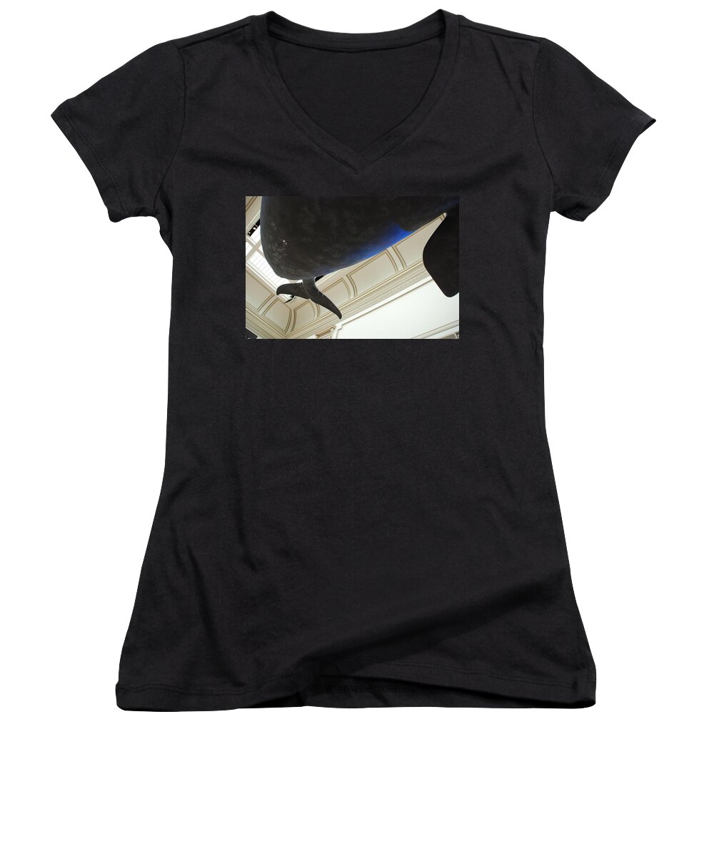 Blue Whale Women's V-Neck featuring the photograph Blue Whale Experience by Kenny Glover