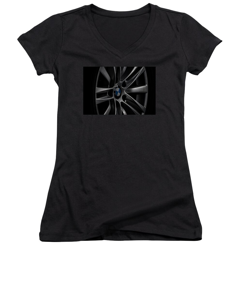 Auto Women's V-Neck featuring the photograph BMW wheel by Paulo Goncalves
