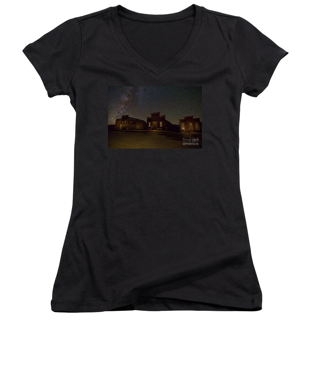 Travel Women's V-Neck featuring the photograph Bodie Main Street by Crystal Nederman