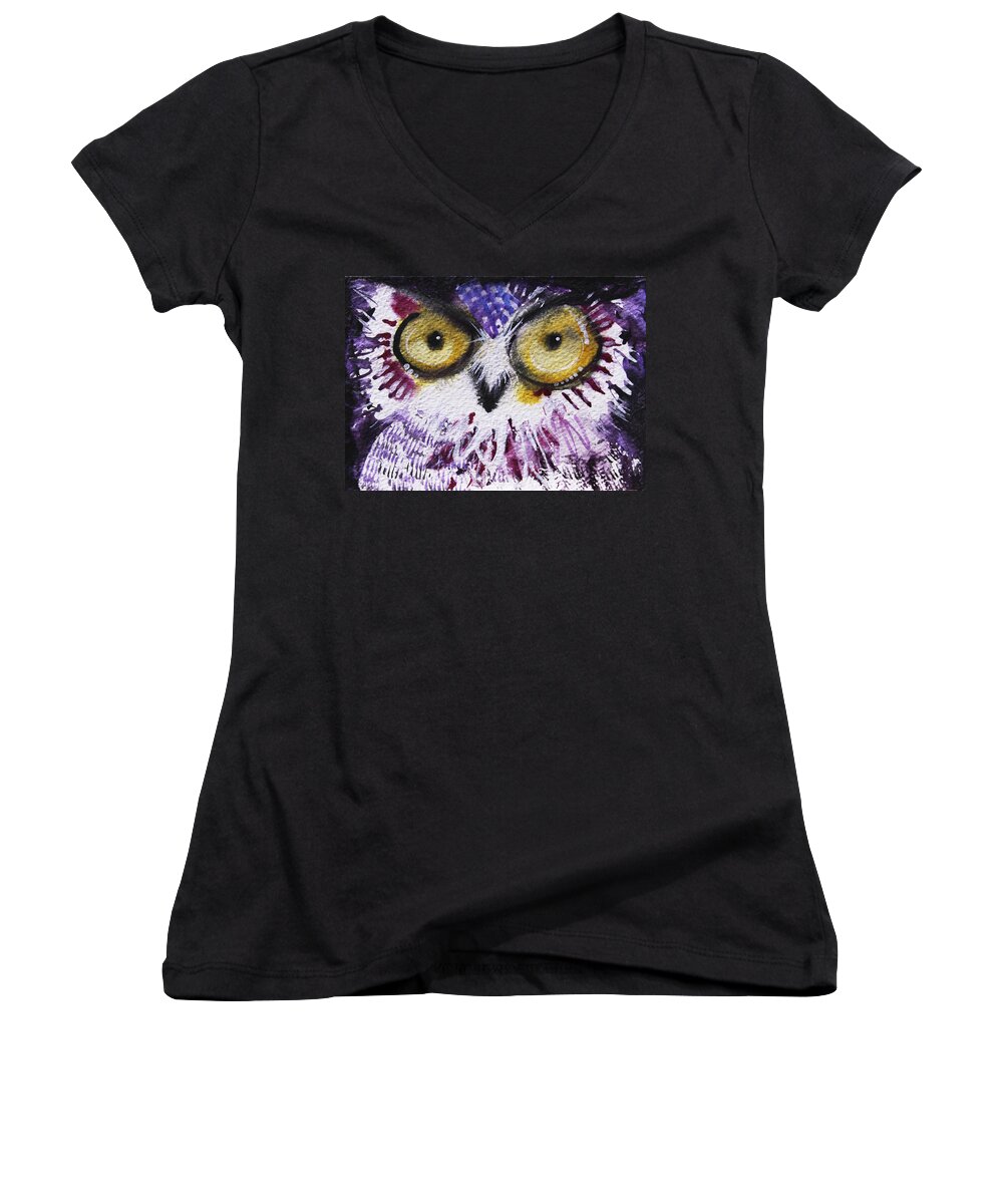 Moon Women's V-Neck featuring the mixed media Boink by Laurel Bahe