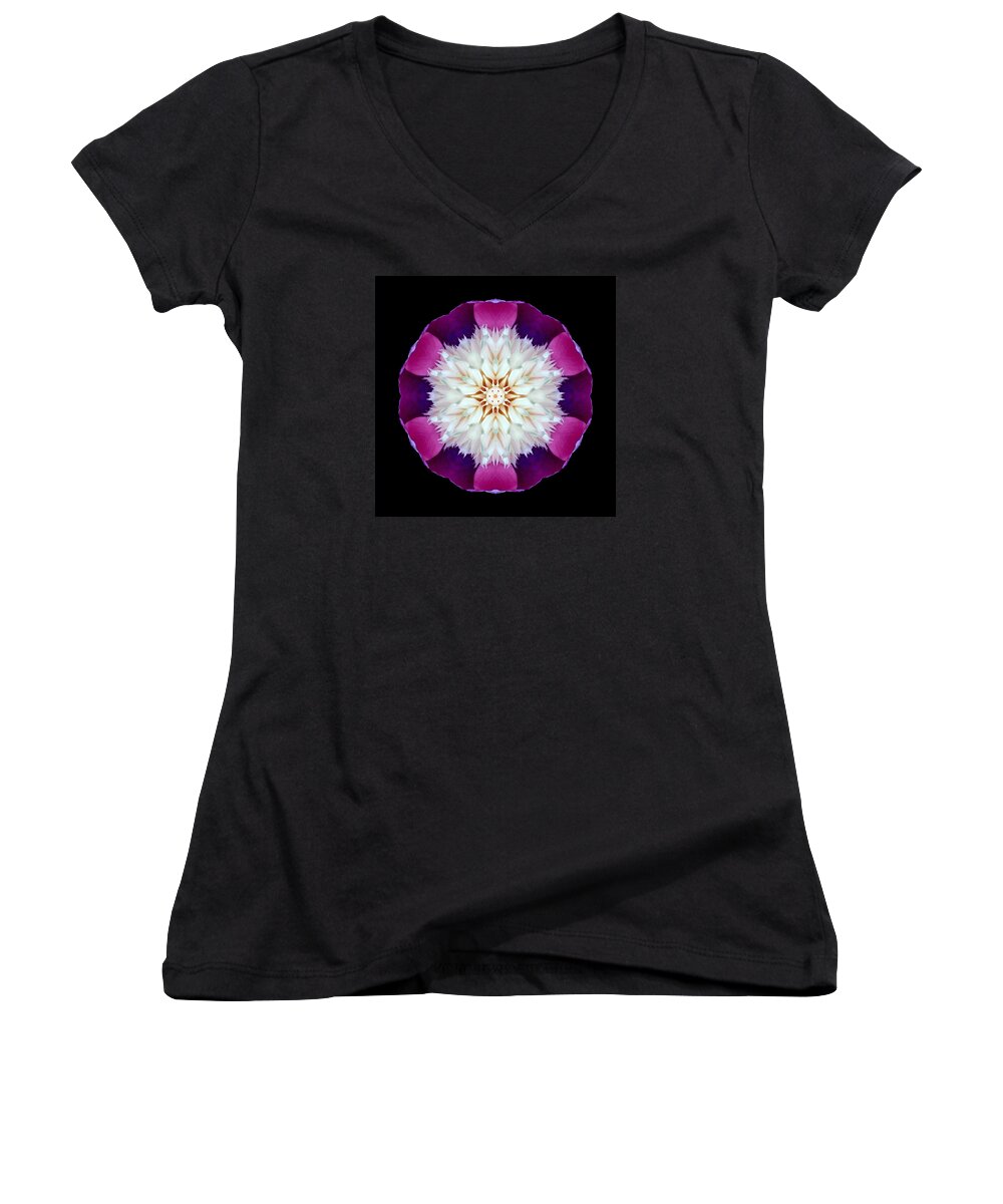 Flower Women's V-Neck featuring the photograph Bowl of Beauty Peony II Flower Mandala by David J Bookbinder