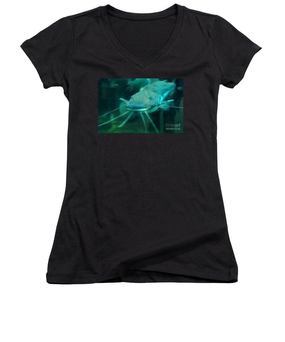 Catfish Women's V-Neck featuring the photograph Catfish Billy by Anthony Wilkening