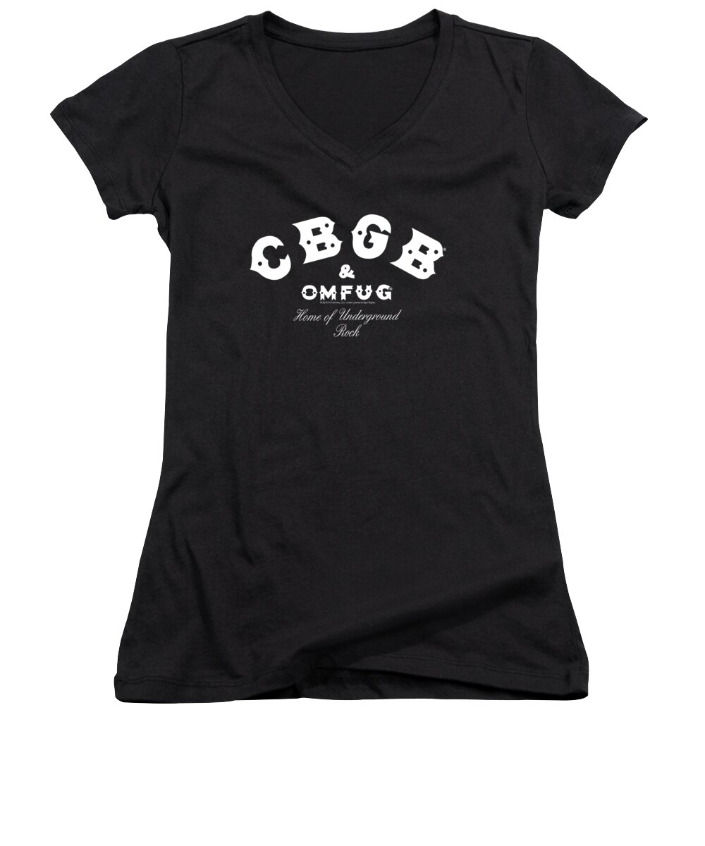 Music Women's V-Neck featuring the digital art Cbgb - Classic Logo by Brand A