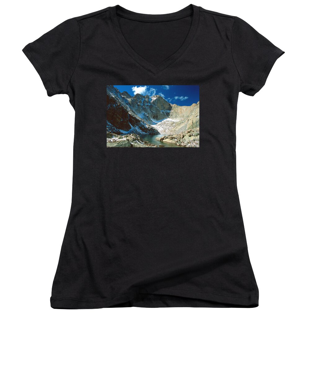 Landscape Women's V-Neck featuring the photograph Chasm Lake by Eric Glaser