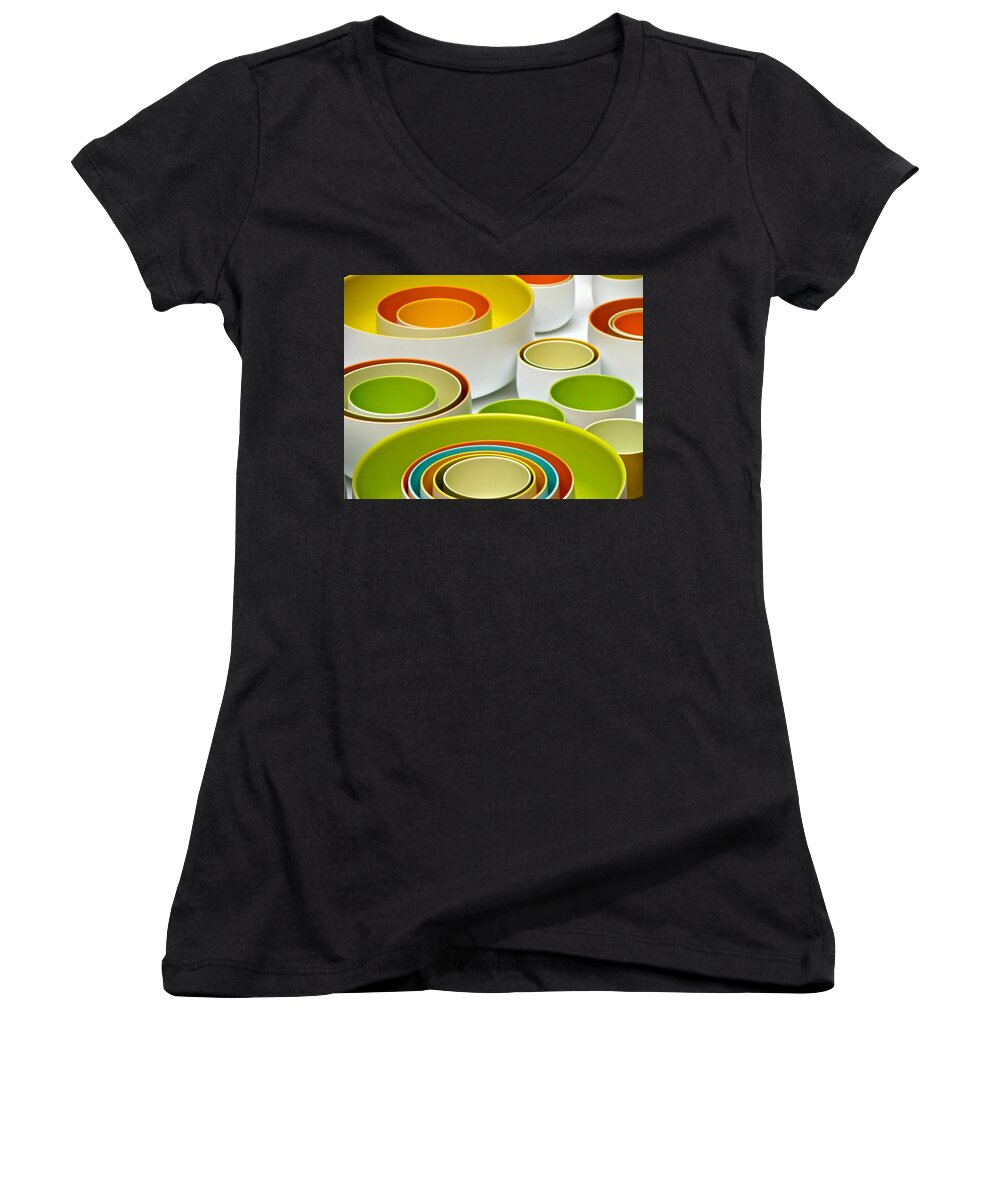 French Design Women's V-Neck featuring the photograph Circles Squared by Ira Shander