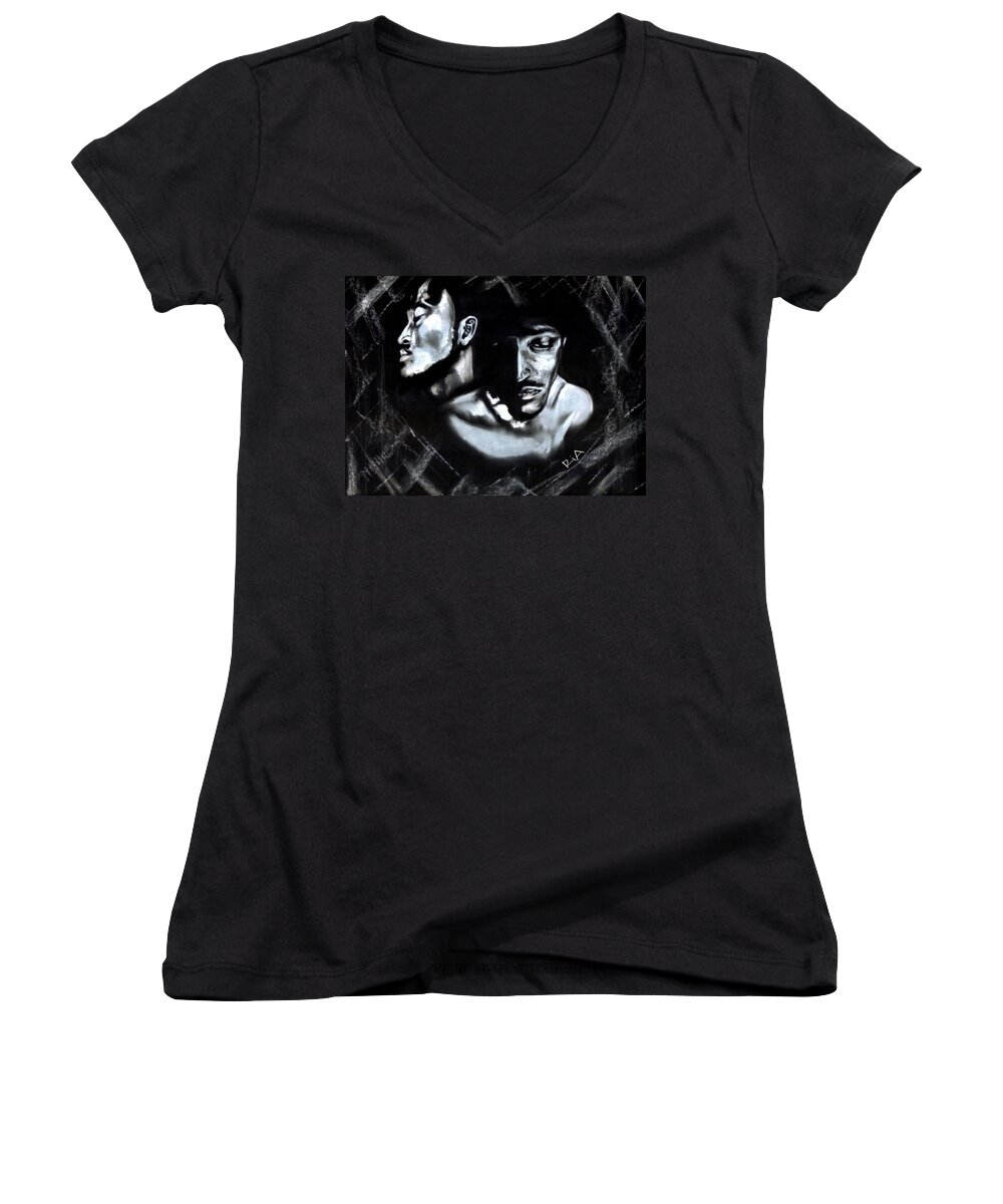 Man Women's V-Neck featuring the photograph Clear Conscience by Artist RiA