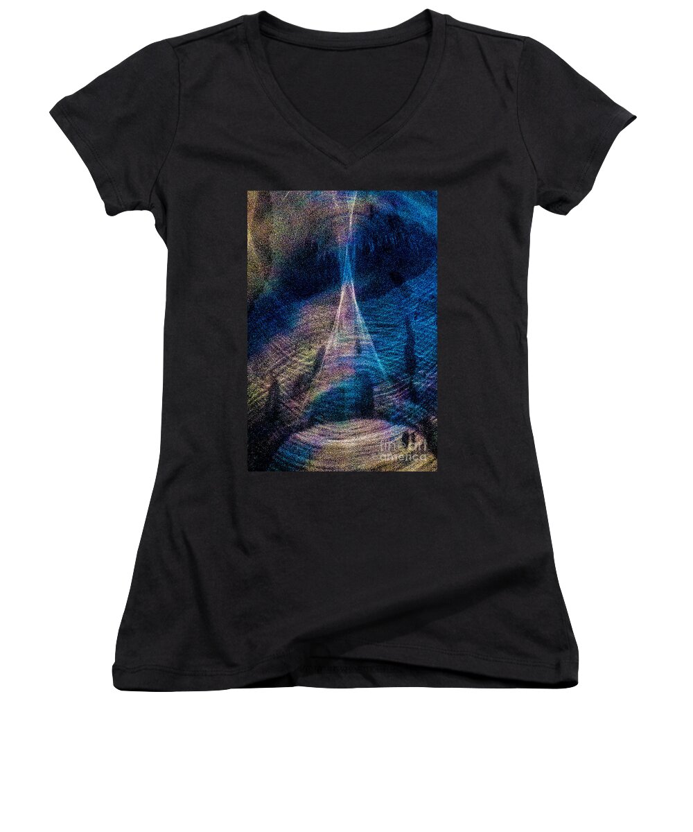Lightpainting Women's V-Neck featuring the photograph Conception by Casper Cammeraat