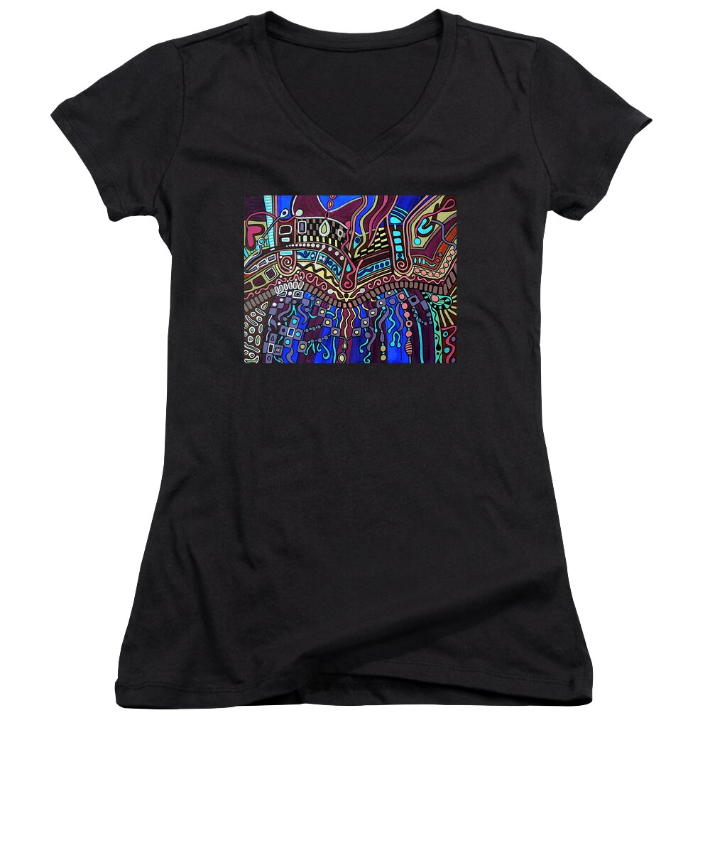 Couture Women's V-Neck featuring the painting Couture by Barbara St Jean