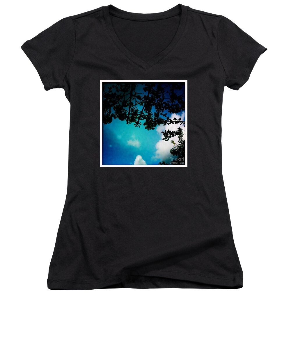 Sky Women's V-Neck featuring the photograph Dappled Sky by Denise Railey