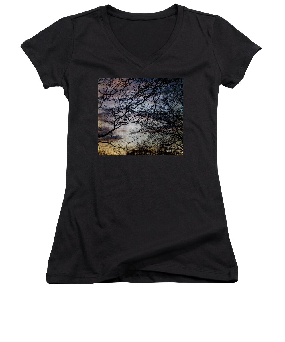 Skyscape Women's V-Neck featuring the photograph Dreamy 2 by Judy Wolinsky