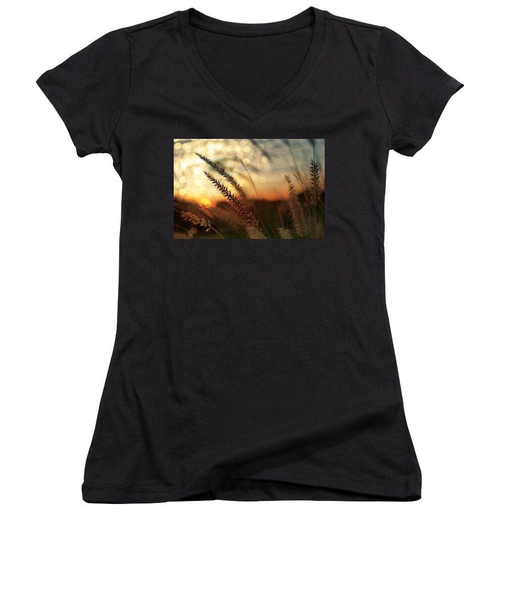 Beach Women's V-Neck featuring the photograph Dune by Laura Fasulo