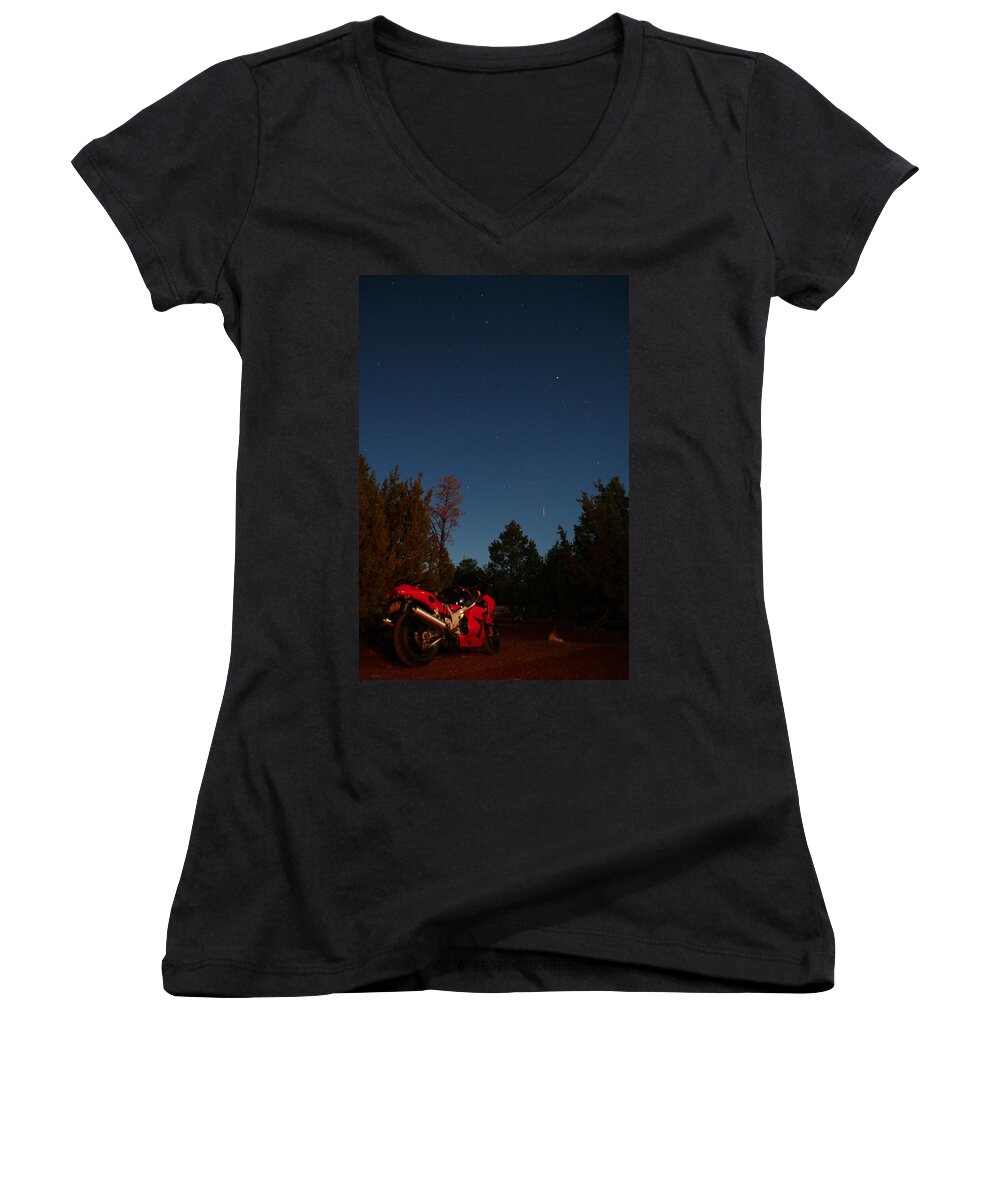 Suzuki Women's V-Neck featuring the photograph End of the day by David S Reynolds