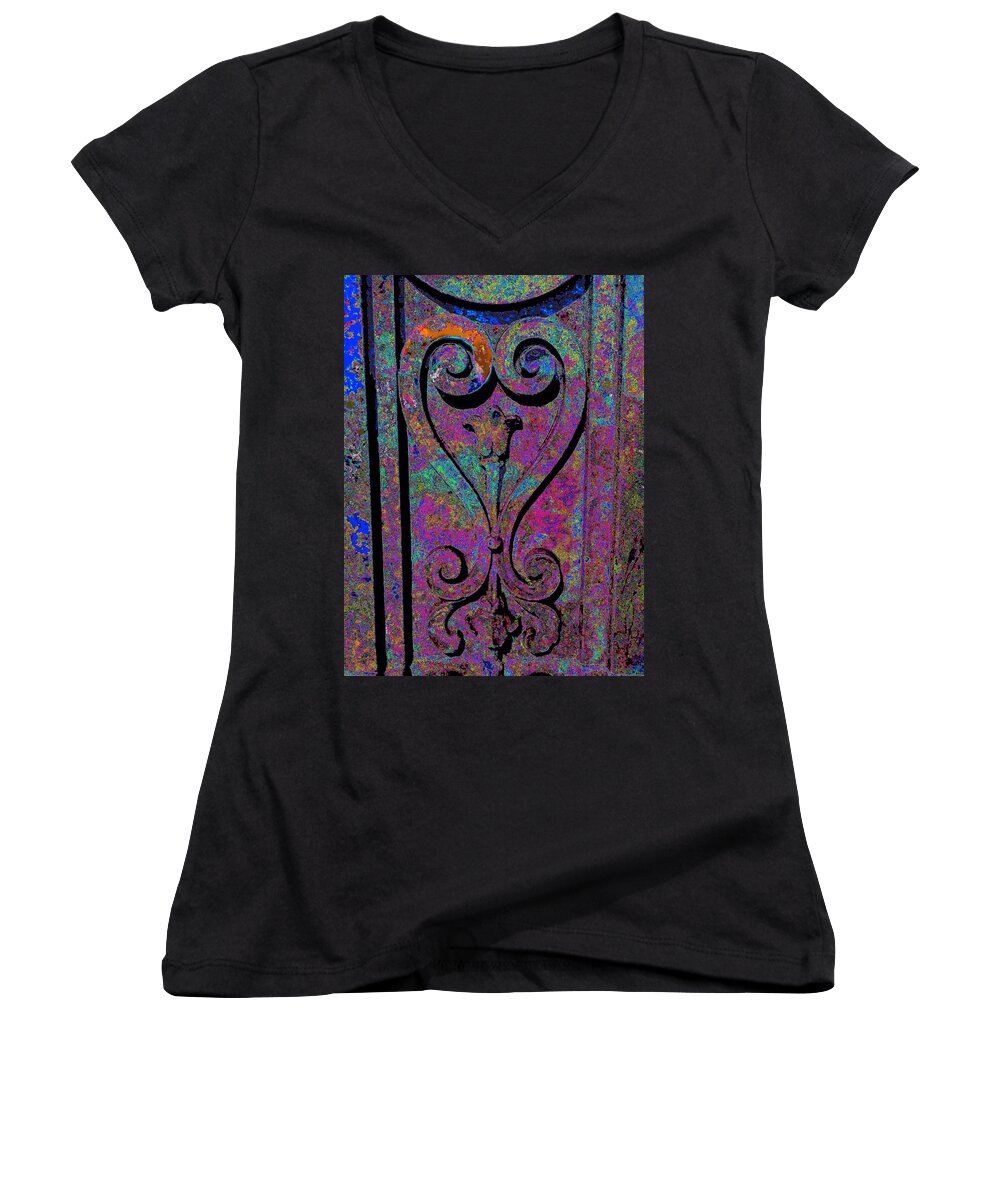 Etched Love Women's V-Neck featuring the photograph Etched Love by Kenneth James