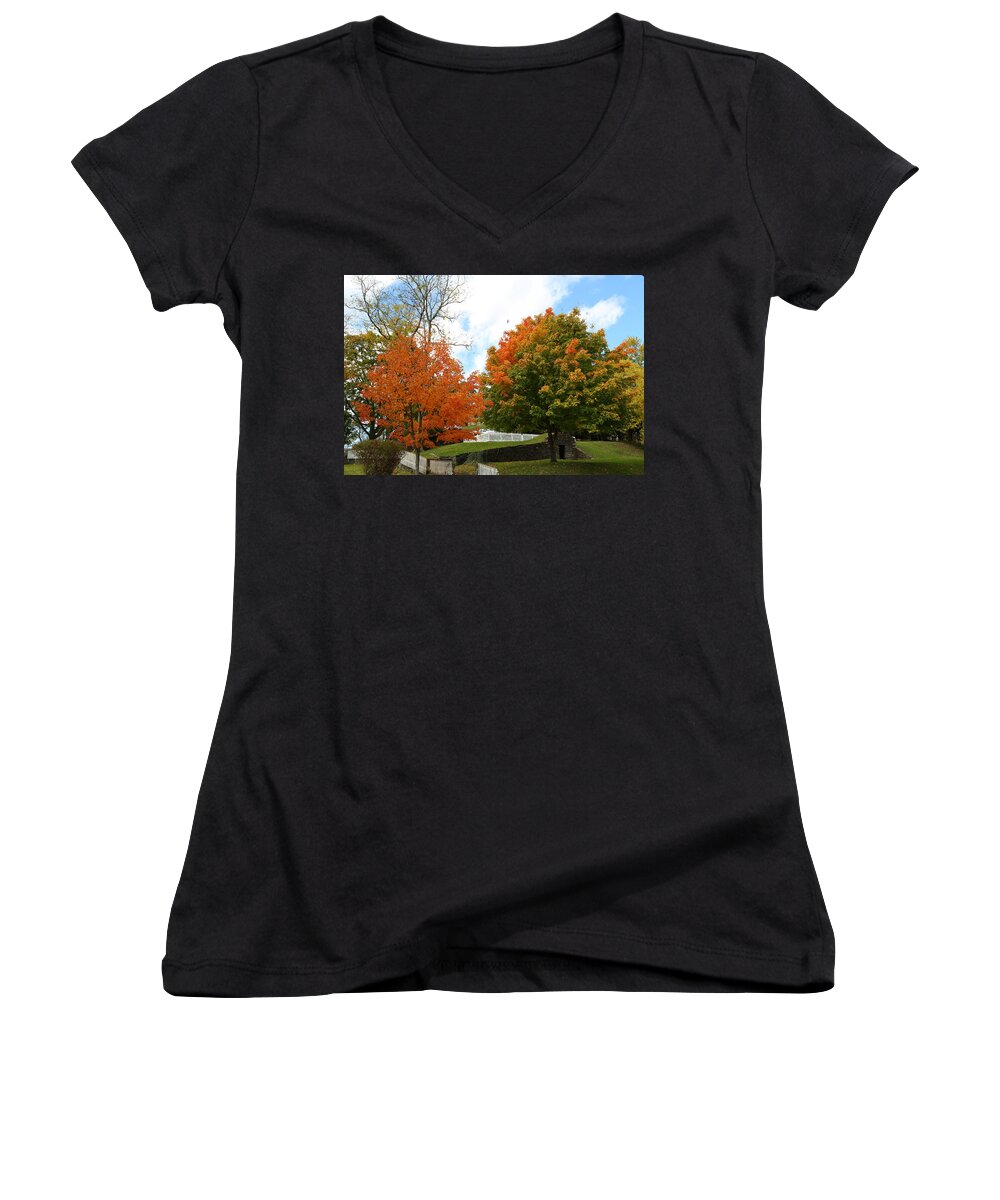 Autumn Women's V-Neck featuring the photograph Fall Foliage Colors 09 by Metro DC Photography