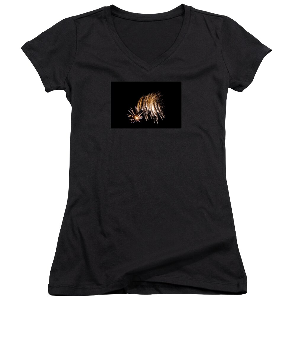 Fireworks Women's V-Neck featuring the photograph Fireworks 1 by Susan McMenamin