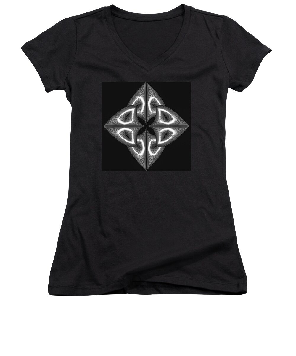 Nuview Women's V-Neck featuring the photograph Glow in Darkness by Theodore Jones