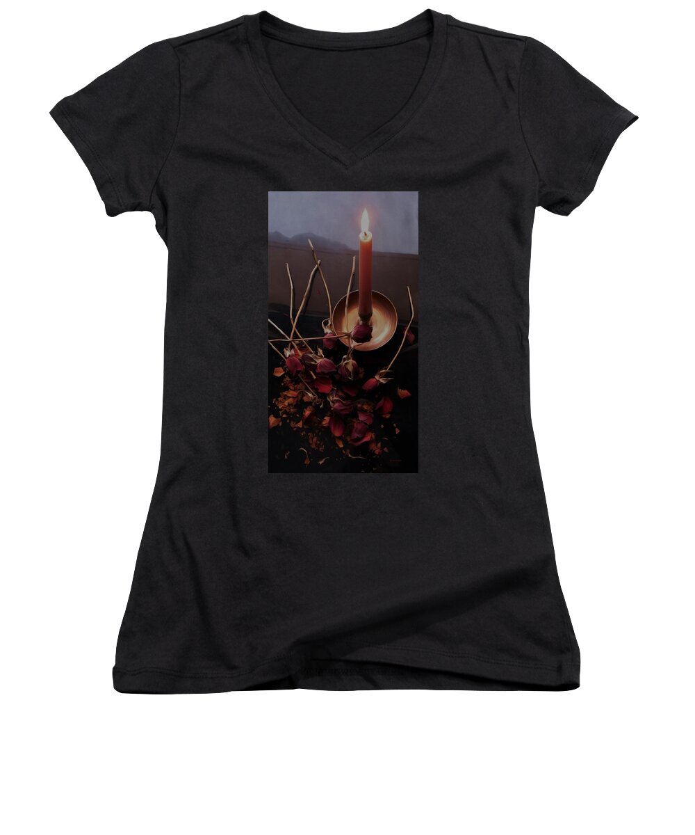 Gothic Witch's Spell Women's V-Neck featuring the photograph Gothic witch's spell by Barbara St Jean