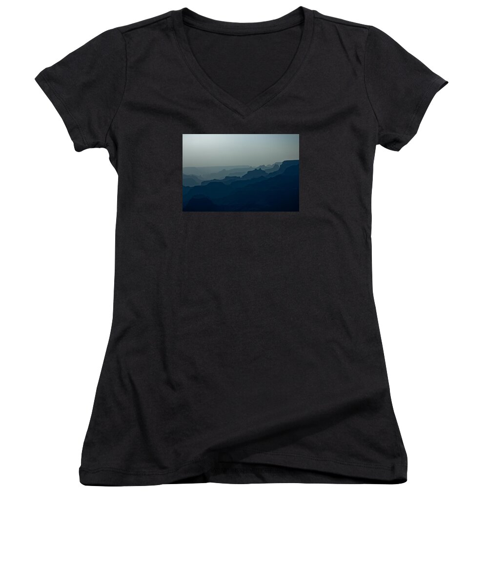 Grand Canyon Women's V-Neck featuring the photograph Great Crevice by Joel Loftus