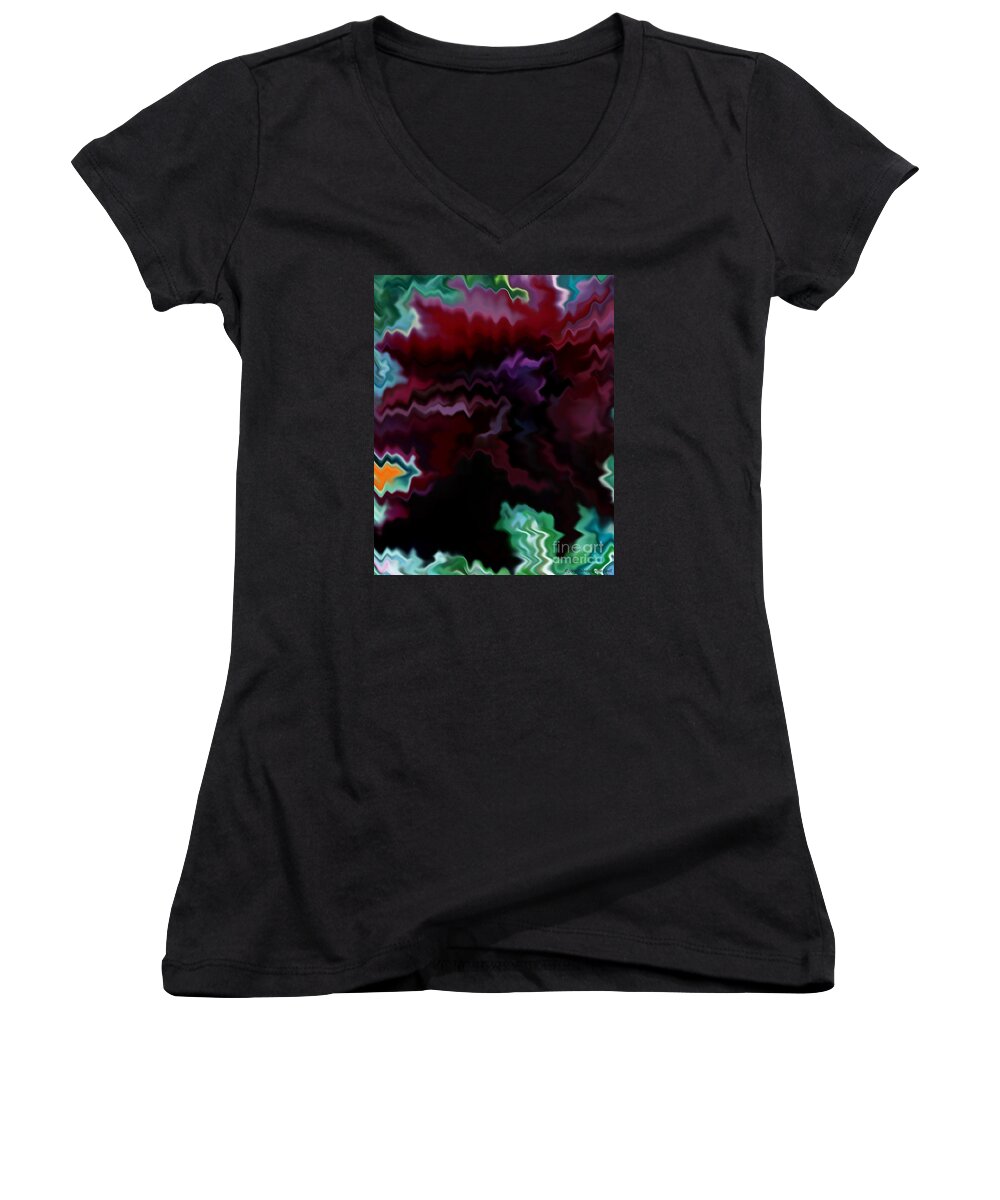 Fine Art Women's V-Neck featuring the mixed media Grief by Patricia Griffin Brett