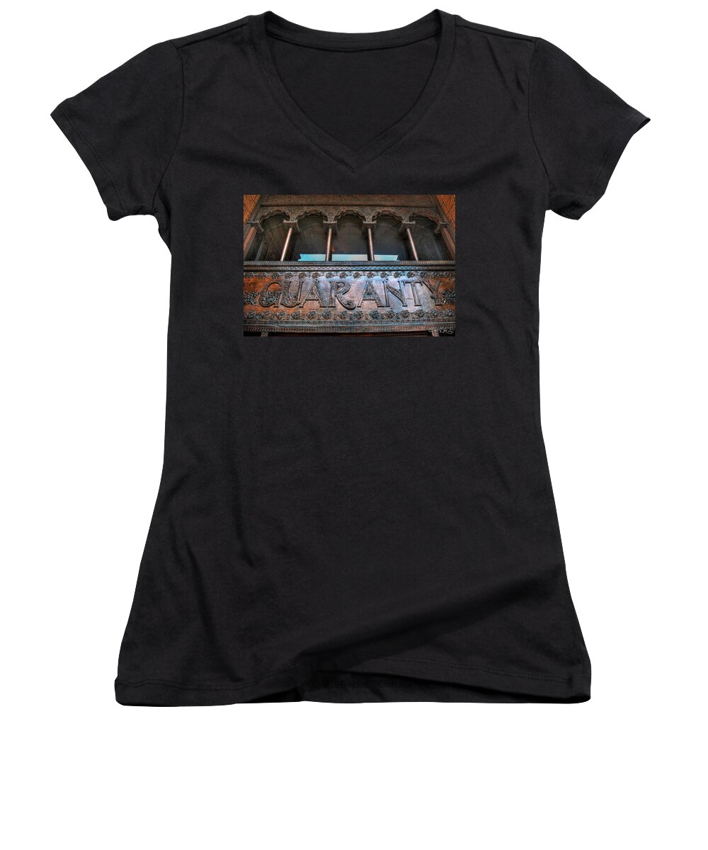 Art Deco Women's V-Neck featuring the photograph GUARANTY Building by Michael Frank Jr
