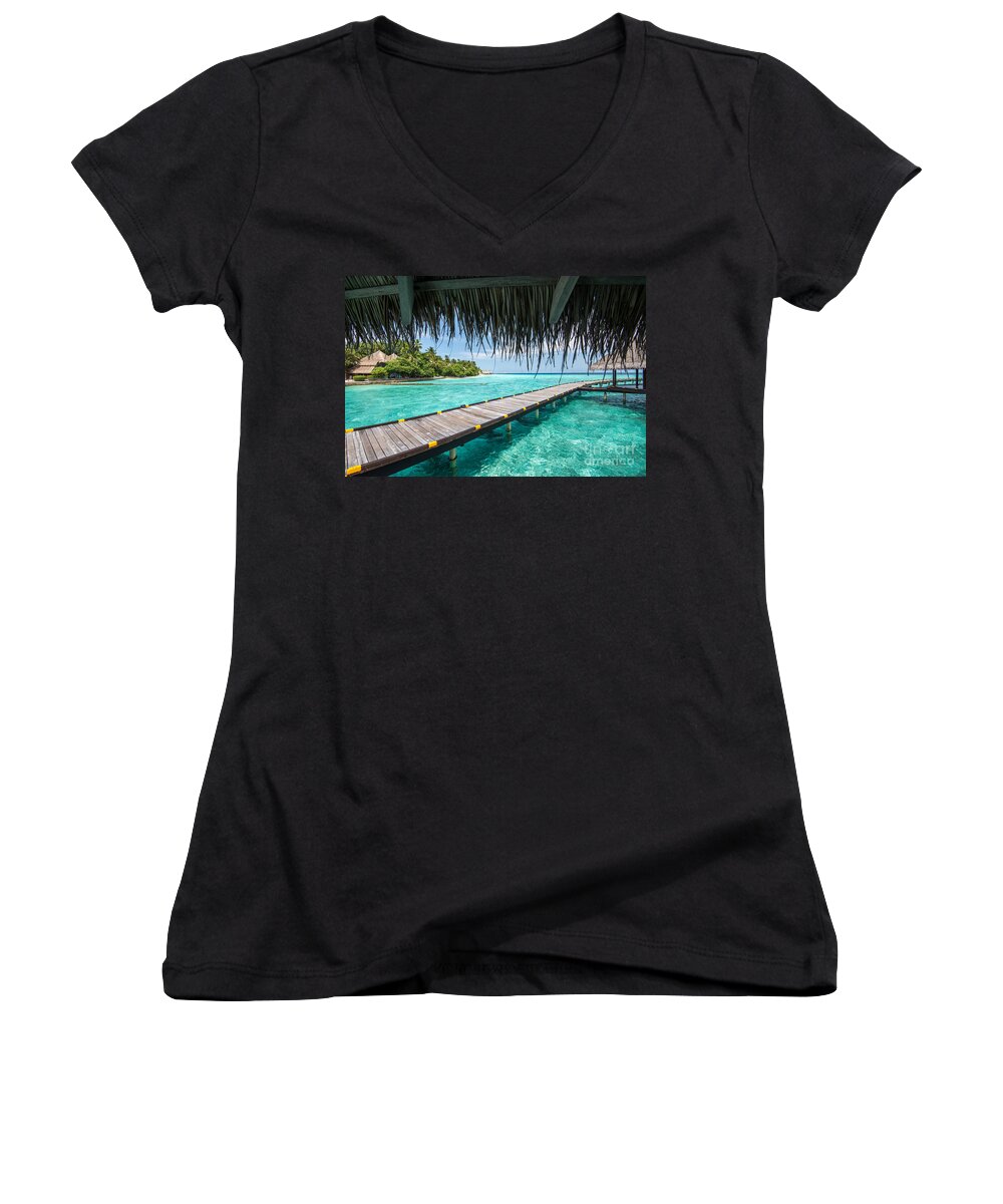 Boardwalk Women's V-Neck featuring the photograph Heavenly View by Hannes Cmarits