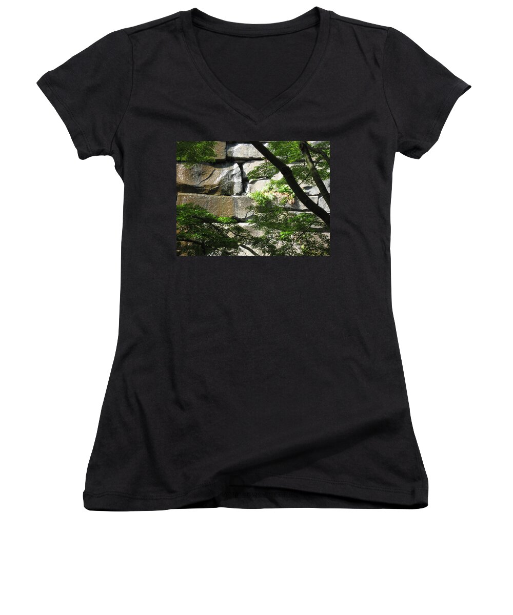 Seattle Women's V-Neck featuring the photograph Hidden Waterfall by David Trotter