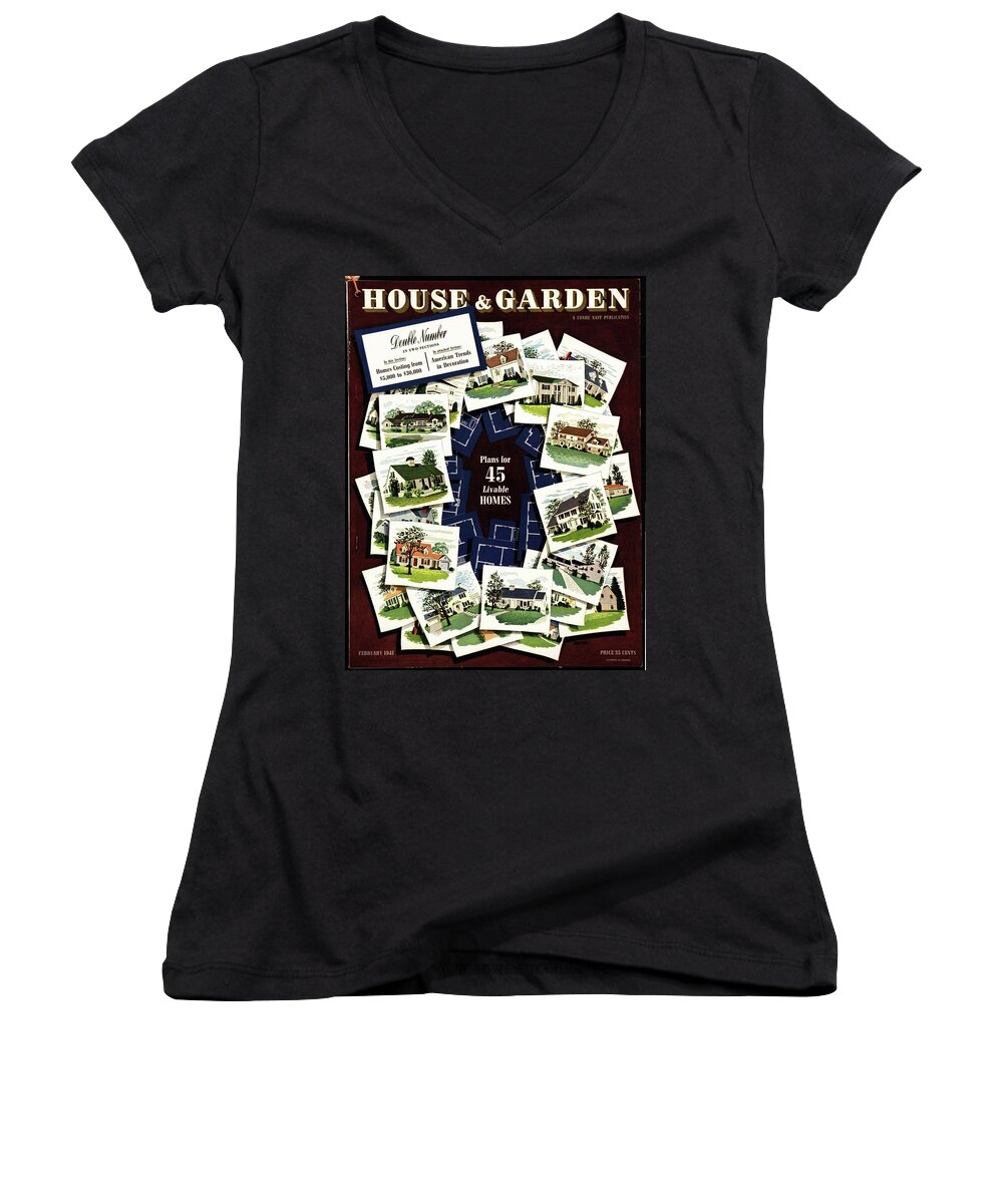 House And Garden Women's V-Neck featuring the photograph House And Garden Cover Featuring A Collage by Robert Harrer