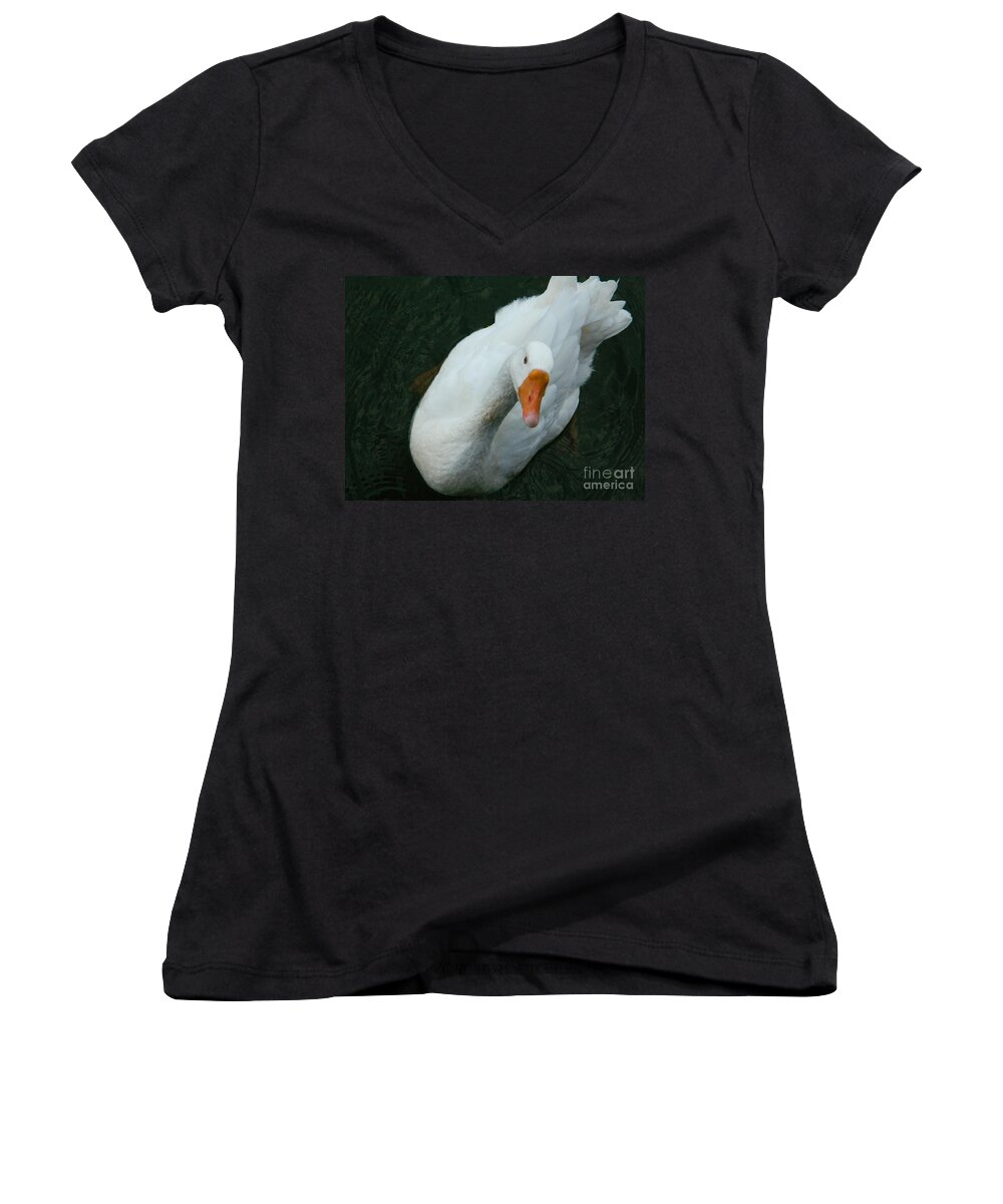 Embden Photographs Women's V-Neck featuring the photograph I'm Lookin' At You by Emmy Vickers