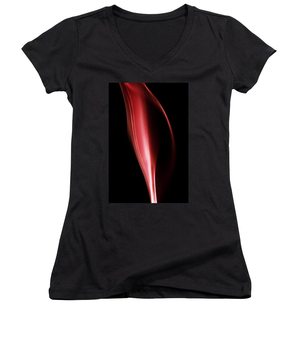 Red Women's V-Neck featuring the photograph Incendere - 6503 by Steve Somerville