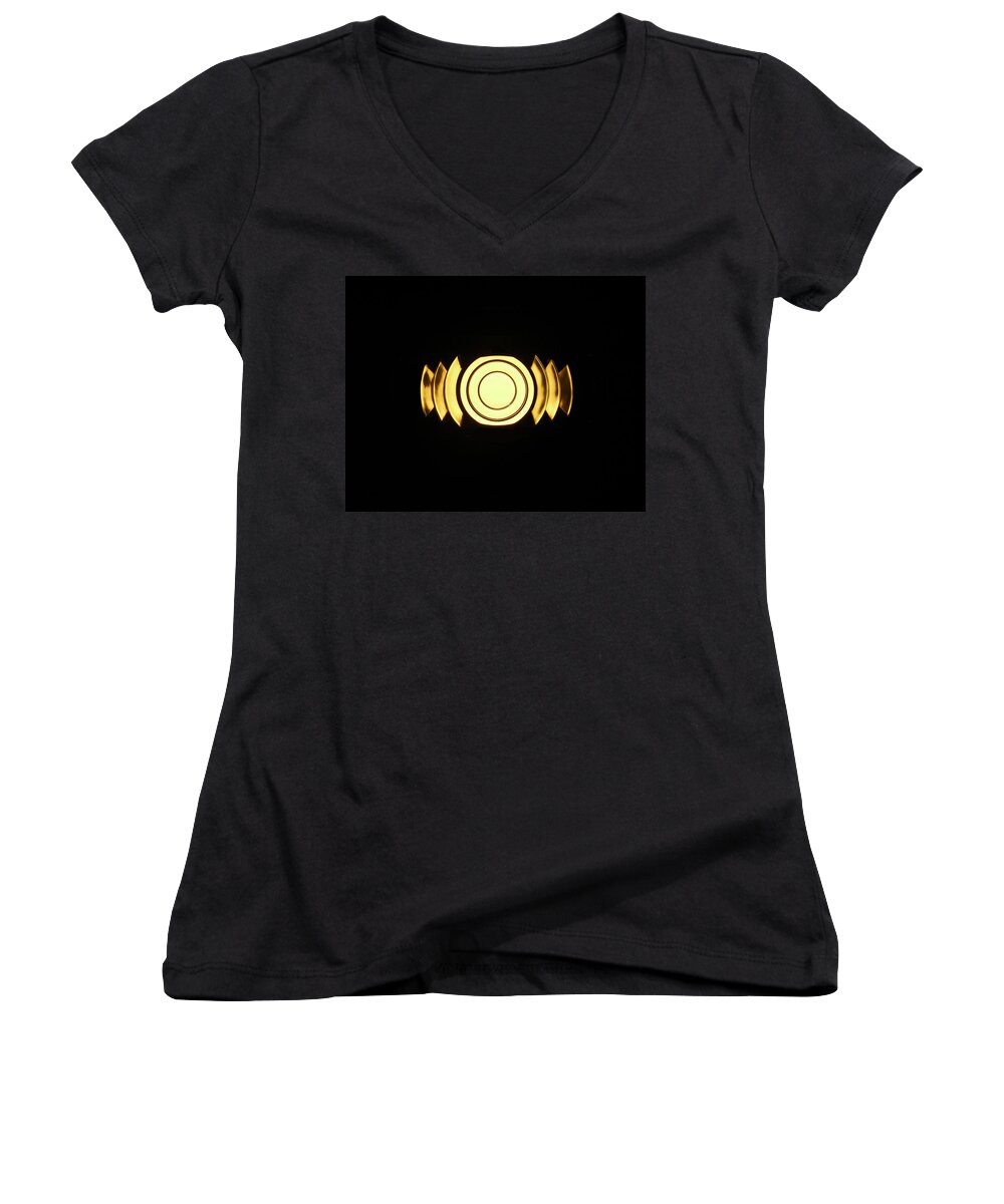Gold Women's V-Neck featuring the photograph Infinite Gold by Jan Marvin by Jan Marvin