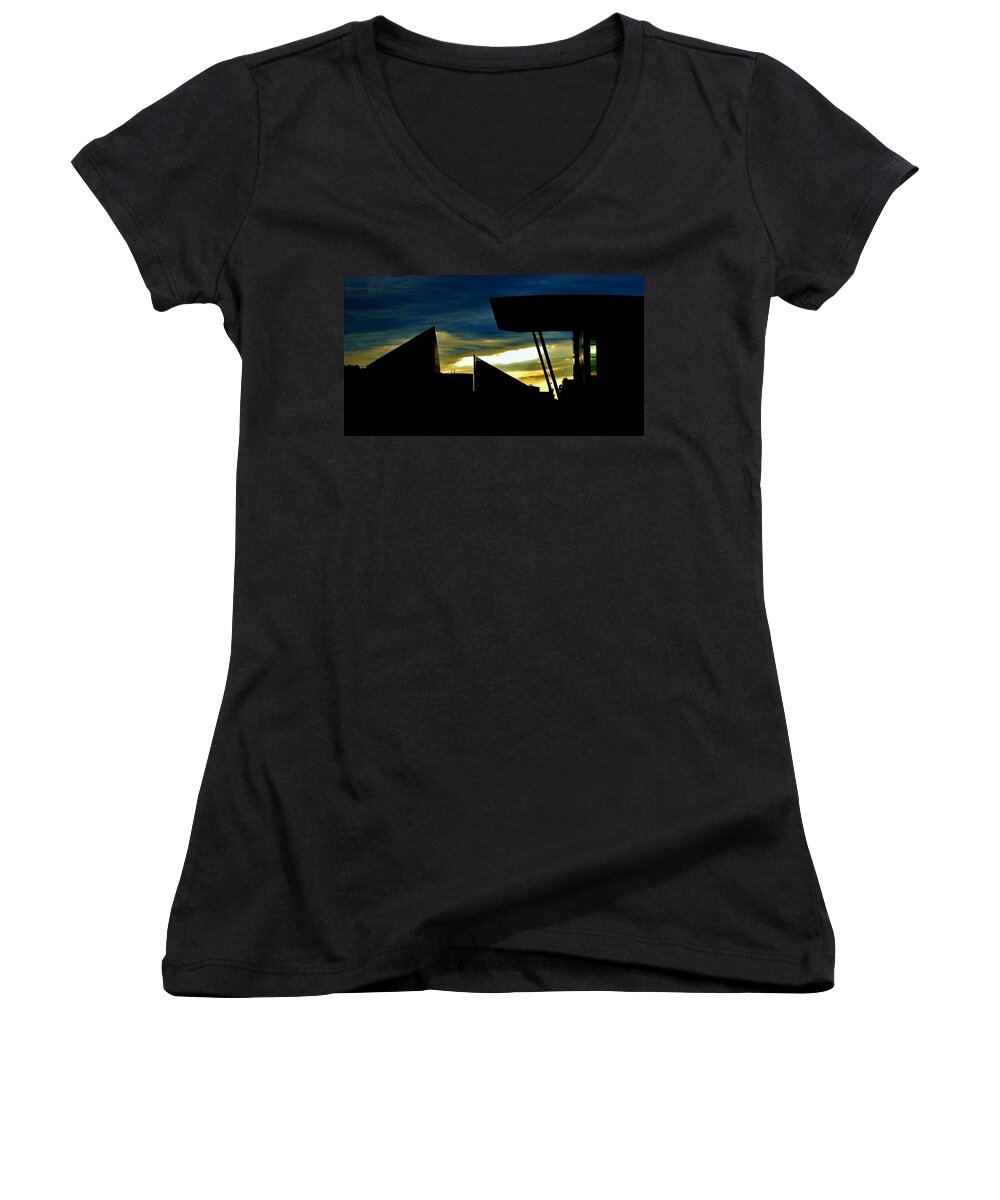 Baltimore Women's V-Neck featuring the photograph Inner Harbor Morning by Billy Beck