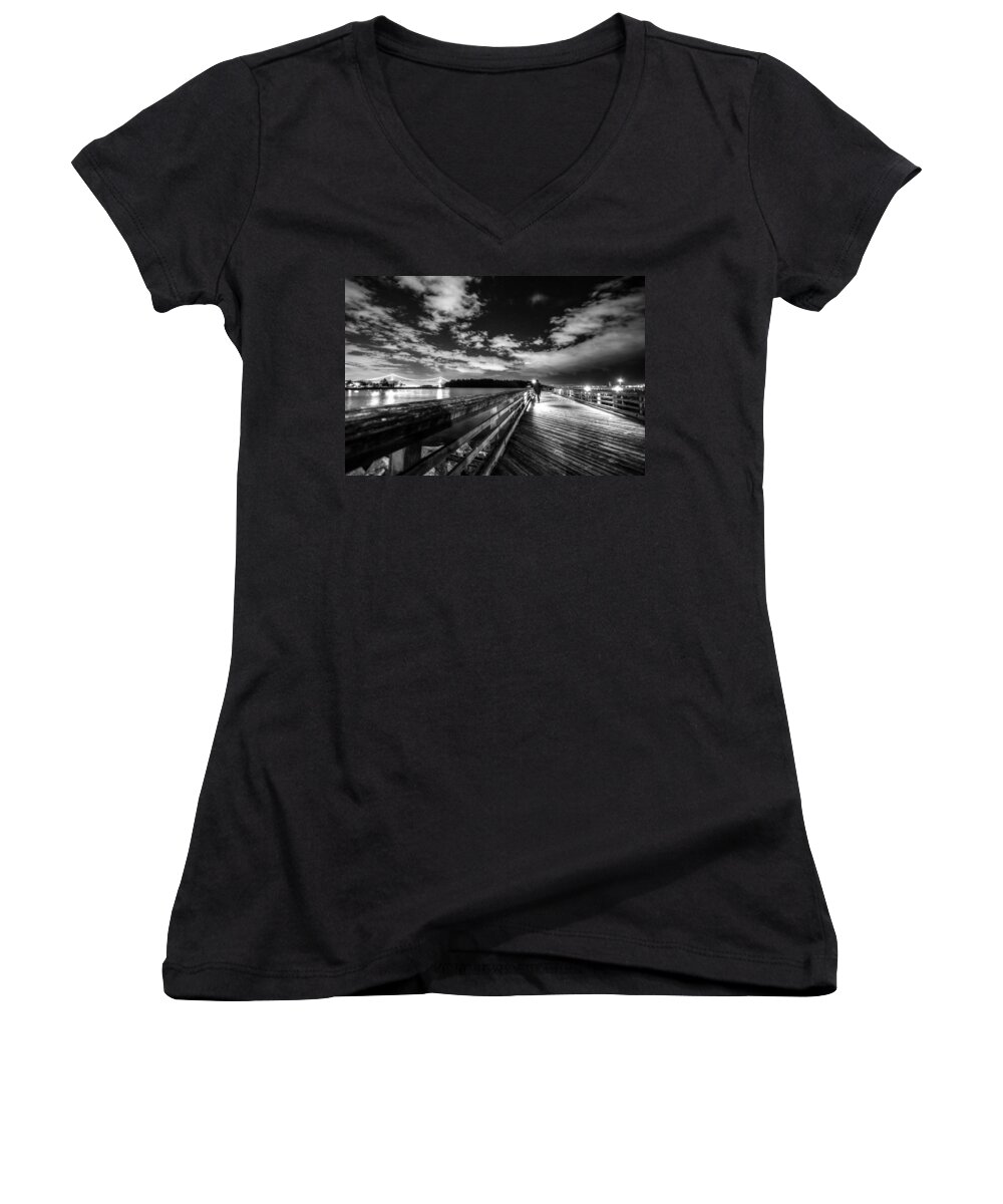 Stanley Park Women's V-Neck featuring the photograph Insomnia by Eti Reid