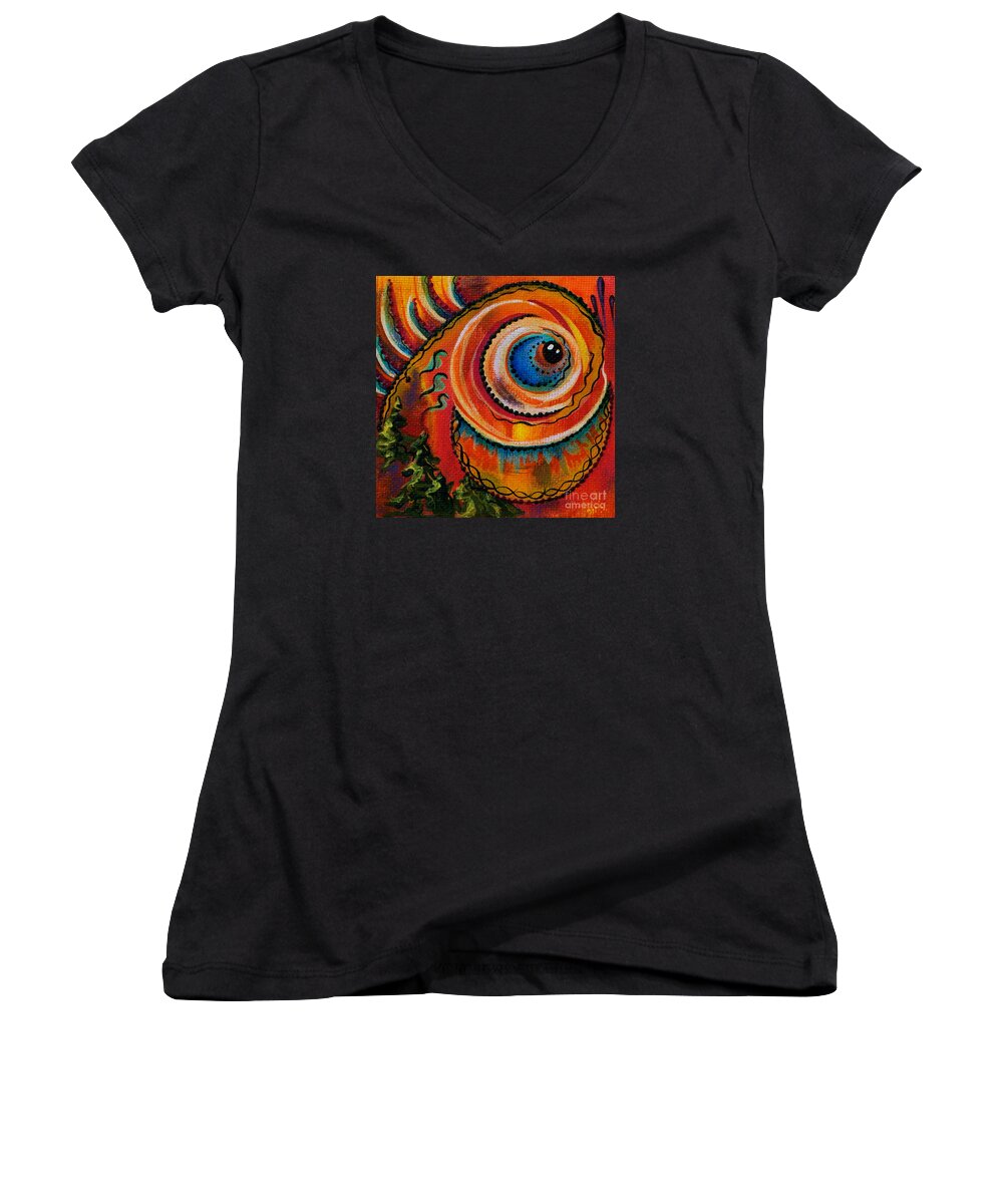 Third Eye Painting Women's V-Neck featuring the painting Intuitive Spirit Eye by Deborha Kerr