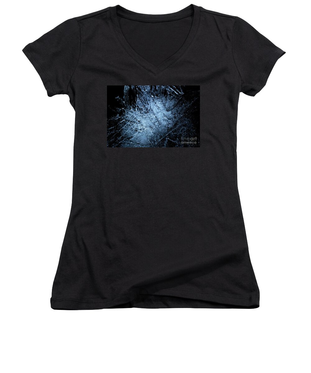 Photography Women's V-Neck featuring the photograph jammer Frozen Cosmos by First Star Art
