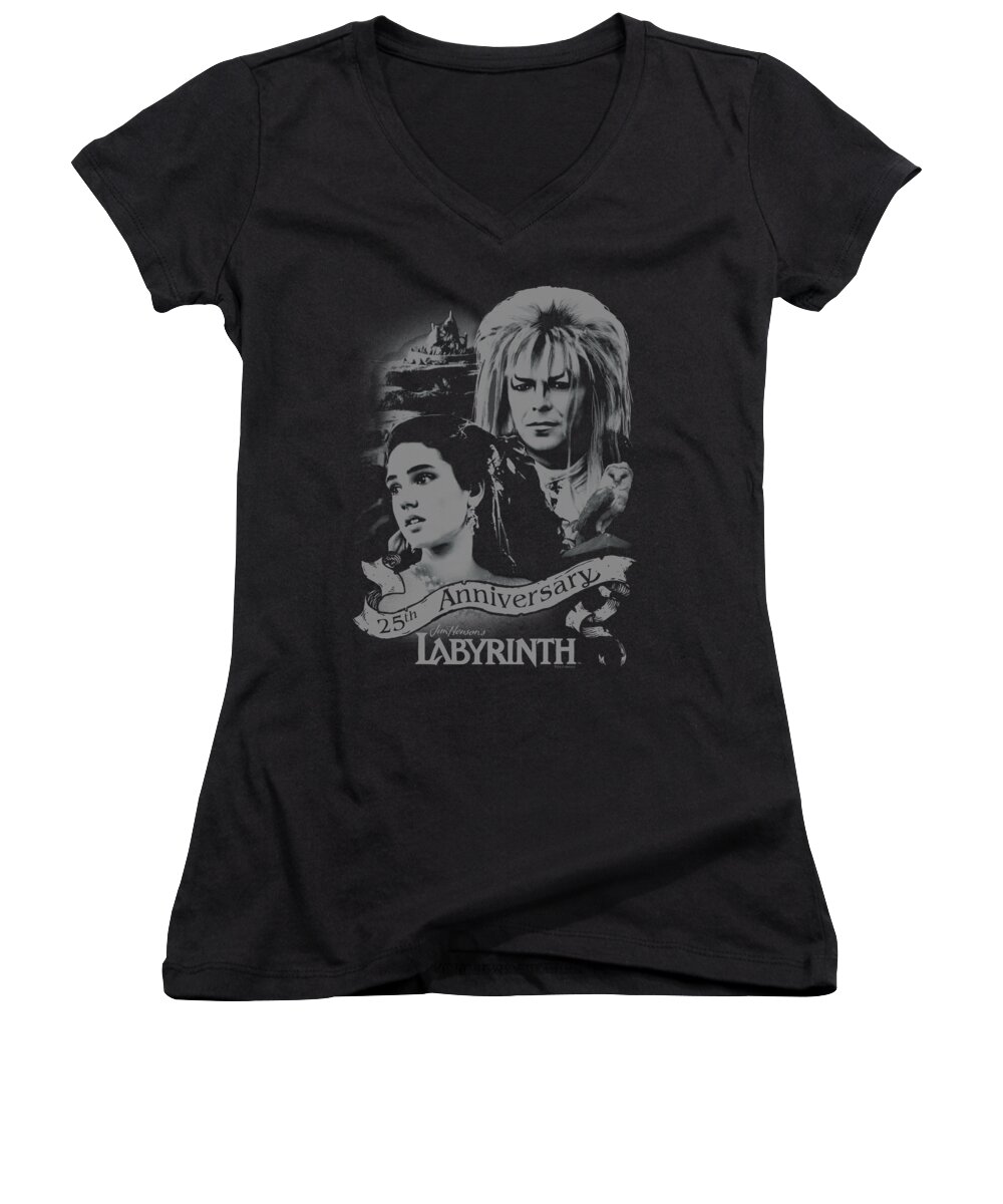 Labyrinth Women's V-Neck featuring the digital art Labyrinth - Anniversary by Brand A