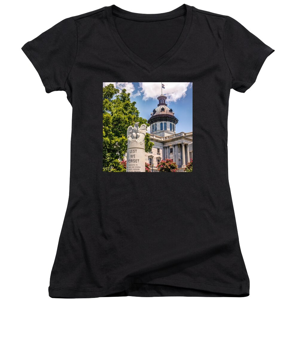 Police Women's V-Neck featuring the photograph Law Enforcement Memorial by Traveler's Pics
