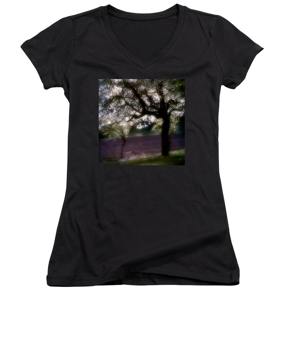 Chery Tree Women's V-Neck featuring the photograph Life is a miracle. Serbia by Juan Carlos Ferro Duque