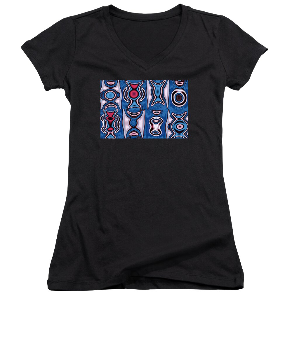 Fine Art America Women's V-Neck featuring the digital art Live African Drums by Andrew Hewett