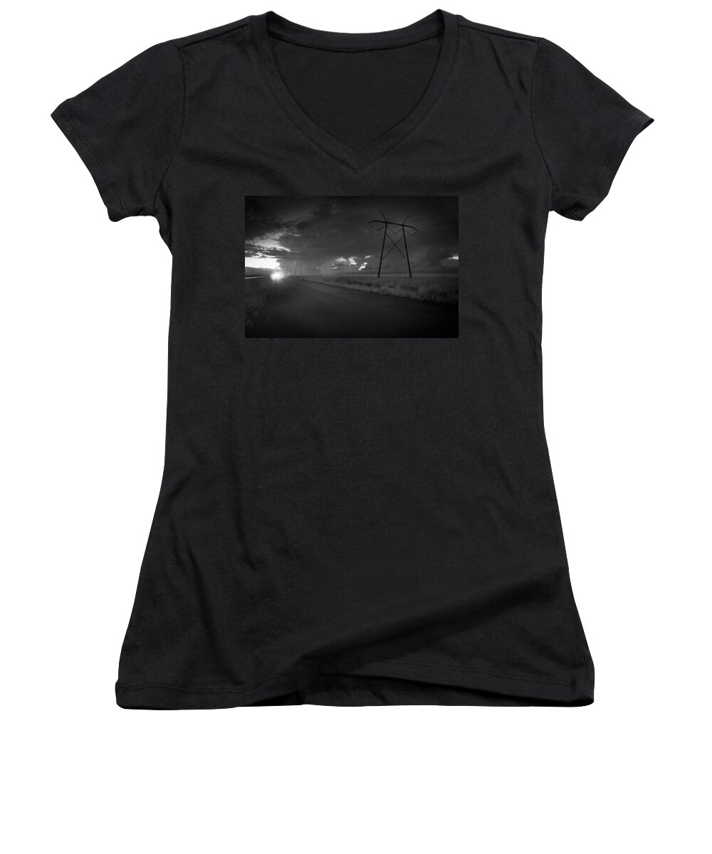 Florida Women's V-Neck featuring the photograph Long Road Home by Bradley R Youngberg