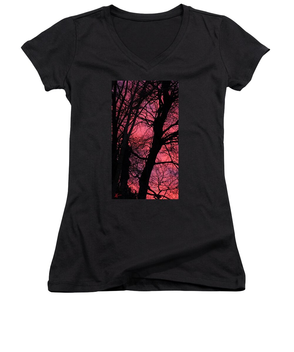 Colette Women's V-Neck featuring the photograph Magic Sunset by Colette V Hera Guggenheim