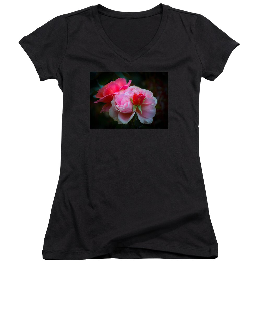 Pink Women's V-Neck featuring the photograph Maiden Mother Crone by Patricia Babbitt