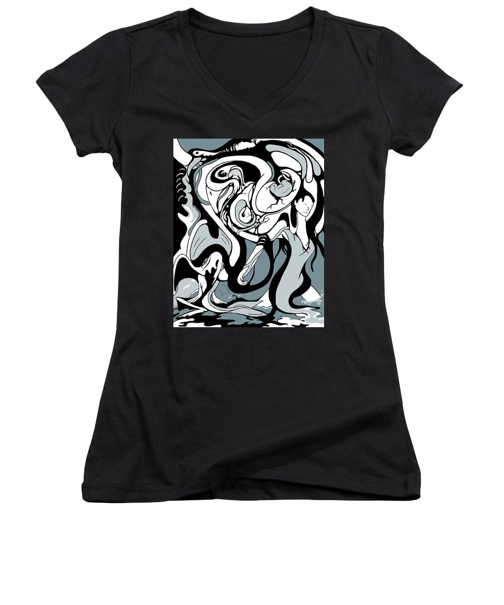Baby Women's V-Neck featuring the digital art Maiden Voyage by Craig Tilley