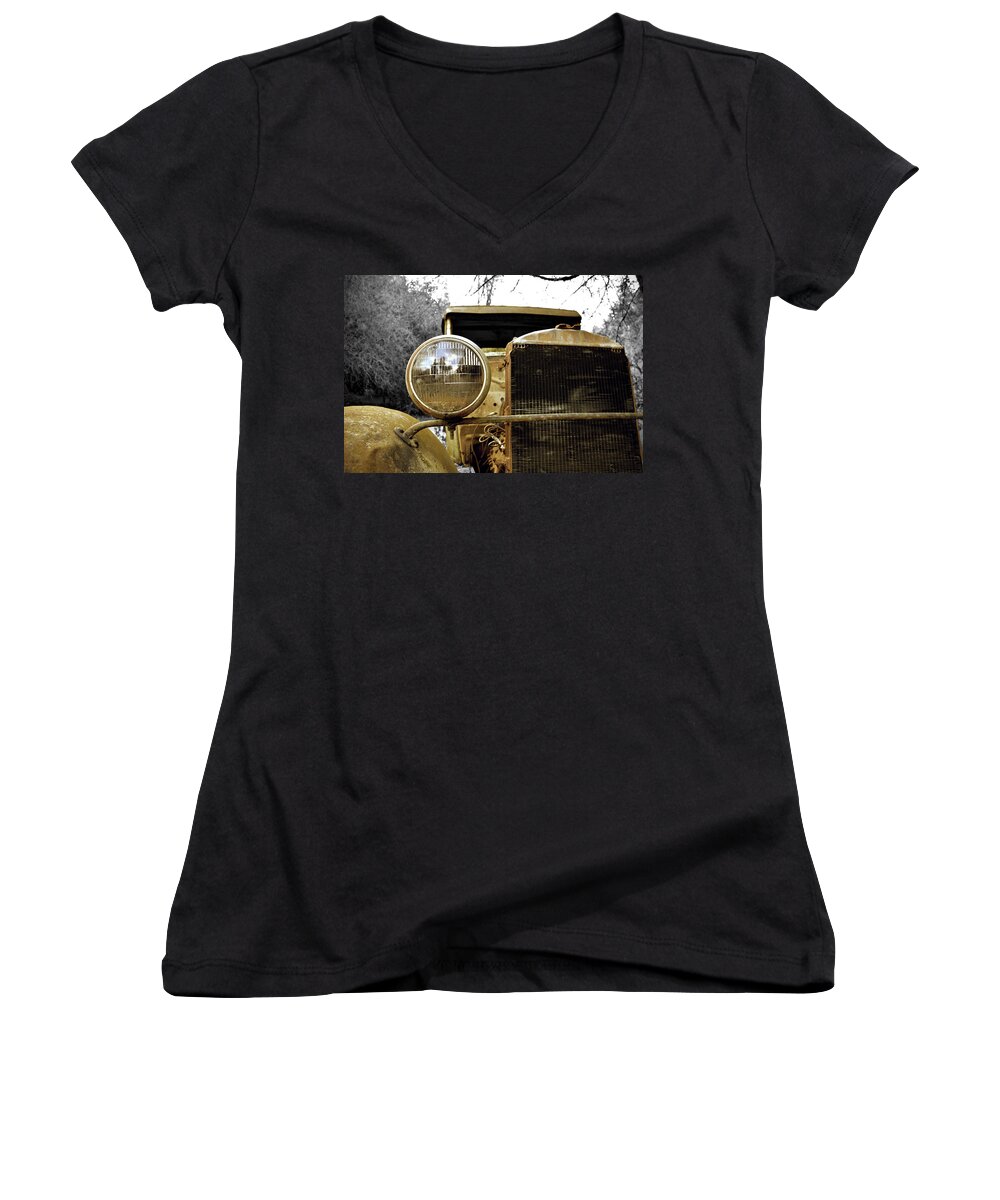 Decay Women's V-Neck featuring the photograph Marooned by Spencer Hughes