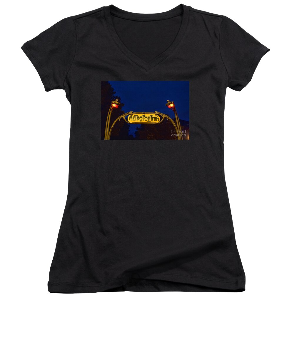 Europe Women's V-Neck featuring the photograph Metropolitain #1 by Crystal Nederman