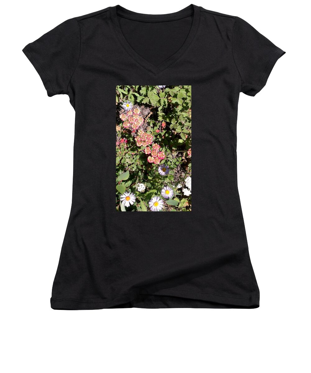 Landscape Women's V-Neck featuring the photograph Mountain Wildflowers by Fortunate Findings Shirley Dickerson
