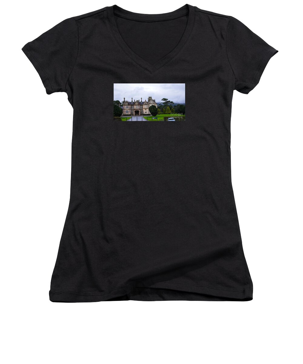 Muckross House Women's V-Neck featuring the photograph Muckross House by Imagery by Charly