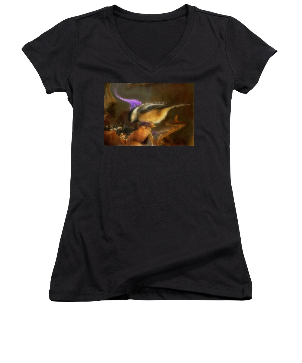 Inspirational Women's V-Neck featuring the photograph My Good Fortune... by Arthur Miller