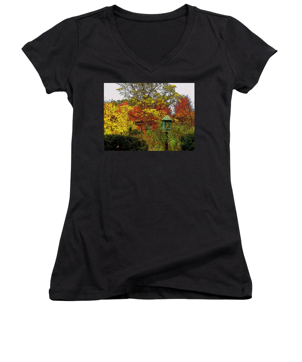 Fine Art Women's V-Neck featuring the photograph My Impressionist View of the Garden by Rodney Lee Williams