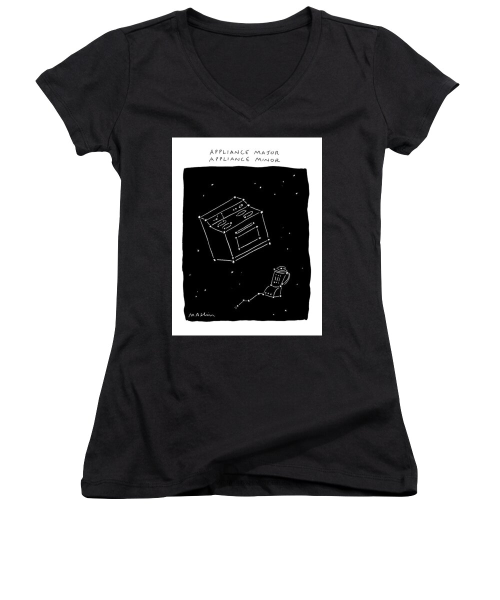 Tools Women's V-Neck featuring the drawing New Yorker February 17th, 1992 by Michael Maslin